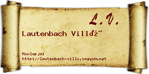Lautenbach Villő névjegykártya